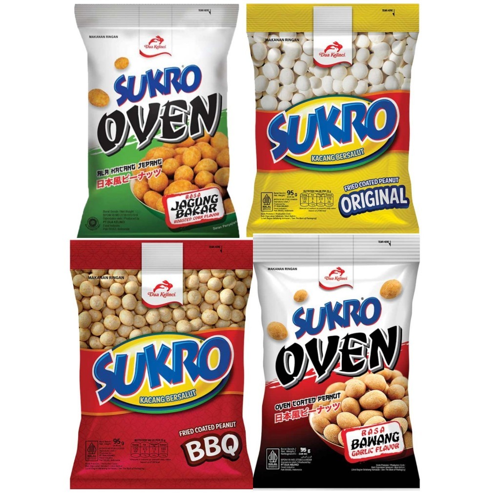 

DUA KELINCI Kacang Sukro 95g Original bbq oven bawang jagung bakar