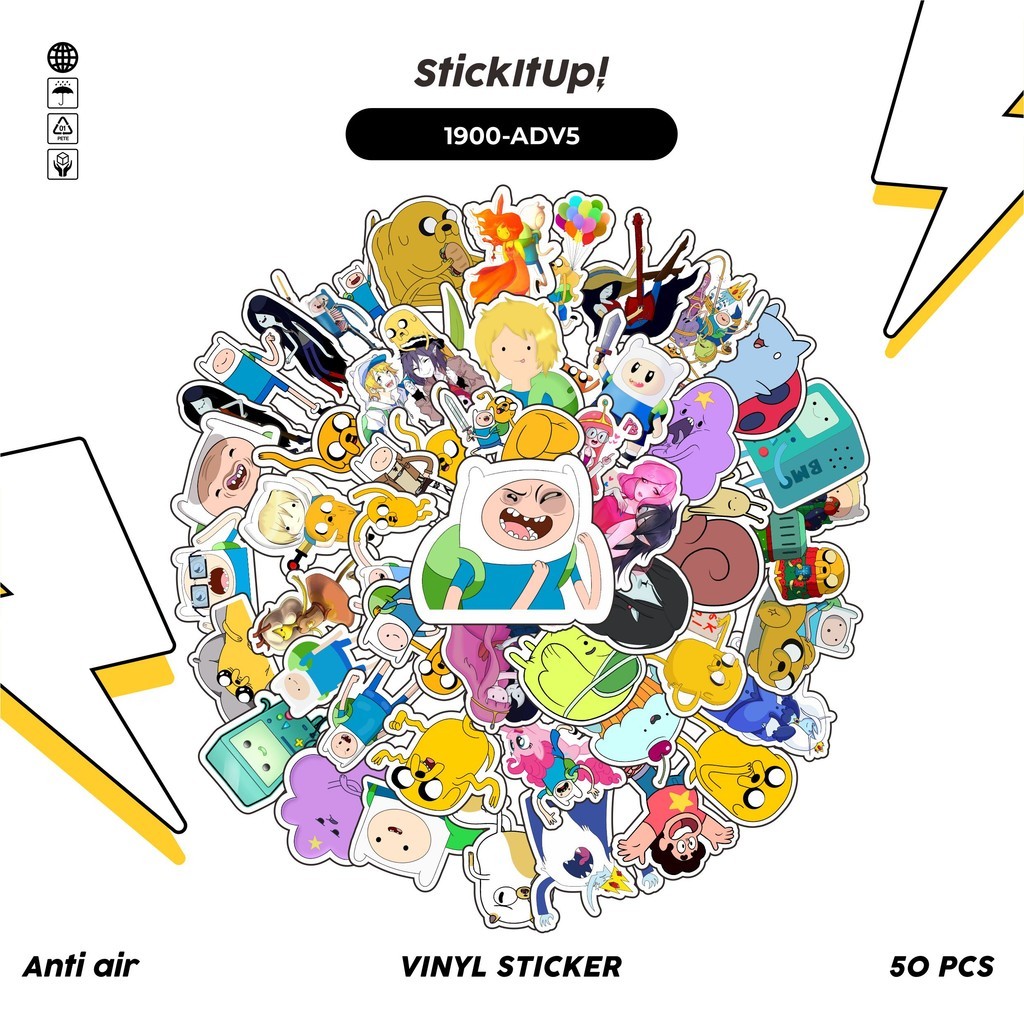 

COD✨ 50 Pcs Stiker ADV3NTURE TIME CHAR MIX 05 Lucu Anti Air Untuk Dekorasi Notebook Sepeda Skateboard Handphone DIY