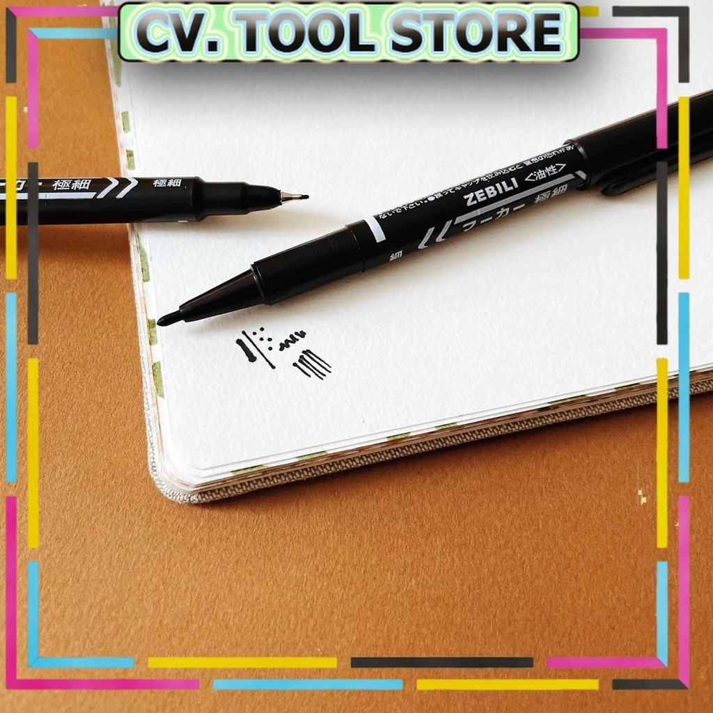 

Tool Store - ZEBILI AMAK Spidol Dual Side Pen 4in1 Long Nib Marker 0.7mm - A241
