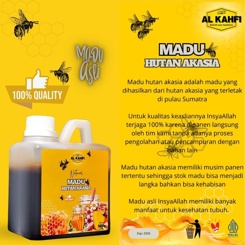 

Madu Hutan Akasia 500 Gram / Madu Hutan Asli Murni 100% Madu Hutan Sumatra