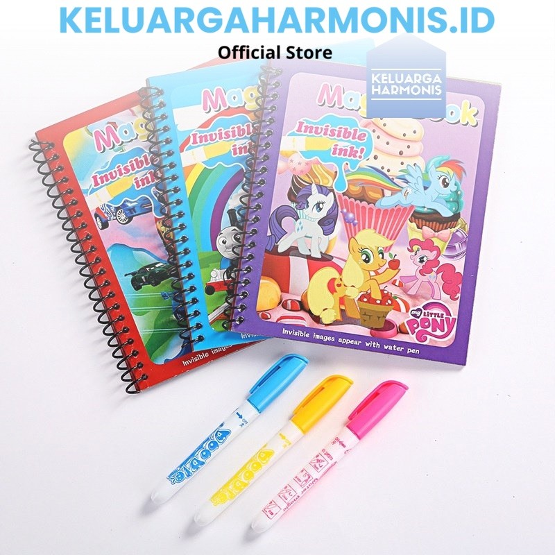 

Magic Book Water Buku Mewarnai Tanpa Cat Buku Warna Ajaib Anak-Anak Gambar Kartun Buku Edukasi Magic Coloring Book