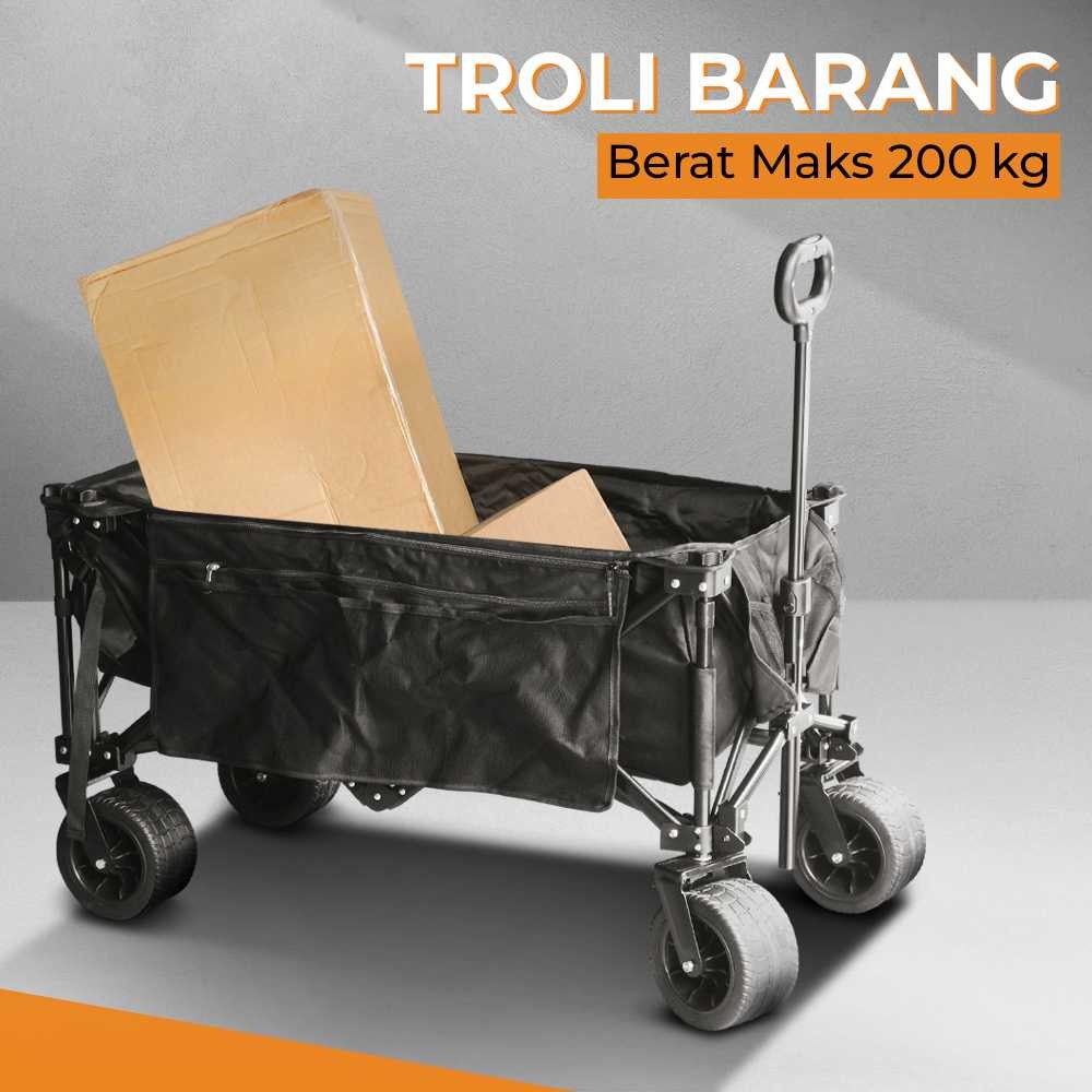 VILLVALD Troli Barang Lipat Camp Wagon Big Wheel 600D Oxford PVC - VV6 | Dekorasi Ruang Tamu, Kamar 