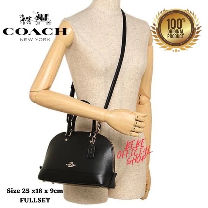 ✨NEW✨ -[] COACH Mini Sierra Satchel Black Handbag / Tas Coach Wanita - Cokelat