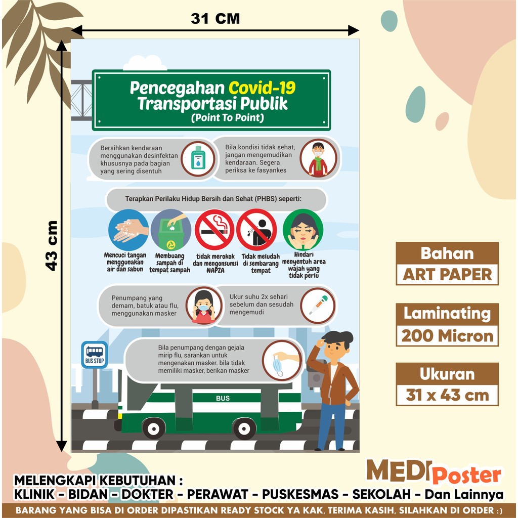Poster Pencegahan Covid-19 Transportasi Publik