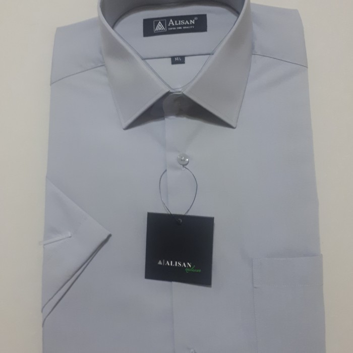 ALISAN REGULER Original Kemeja Pria Lengan Pendek Abu6 (Abu Tua ) - abu 1, no 16 ( XL )