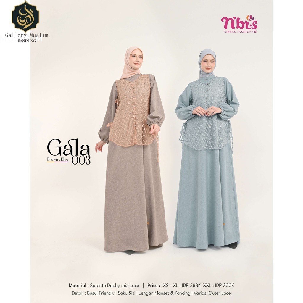 Gallery Muslim Bandung Gala 003 Pakaian Muslimah Gamis Casual by Nibras Original Branded Berkualitas