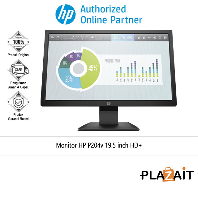 HP Monitor P204v 19.5 inch HD+ LED HDMI VGA