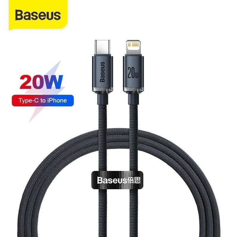 Kabel Data Baseus IPHONE Crystal Shine Kabel iPhone USB-C to Lightning 20W PD Fast Charging For iPho