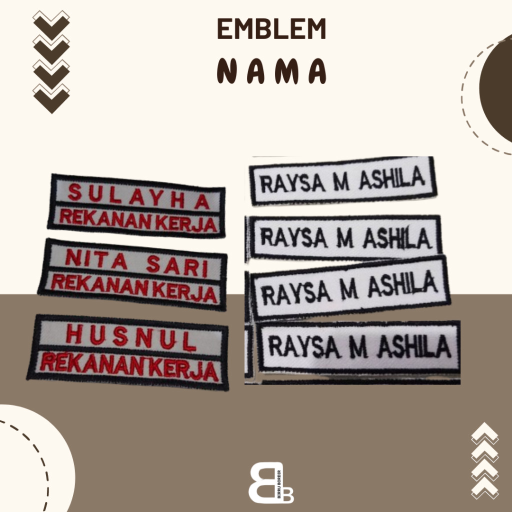 Bordir BORDIR NAMA SEKOLAH/ EMBLEM NAMA/ EMBLEM NAMA SEKOLAH/ NAMA SEKOLAH/ BORDIR NAMA PERUSAHAAN