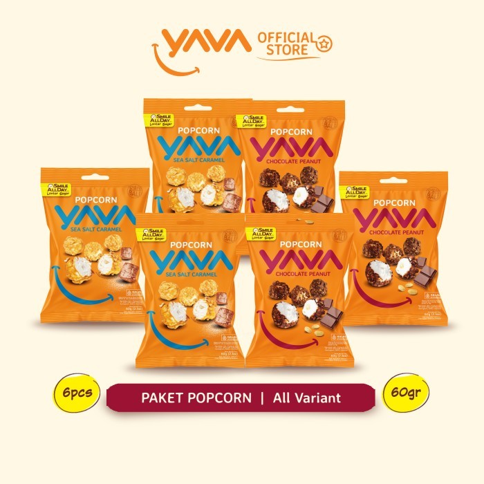 

YAVA Paket Popcorn 2 Rasa (6 x 60g)