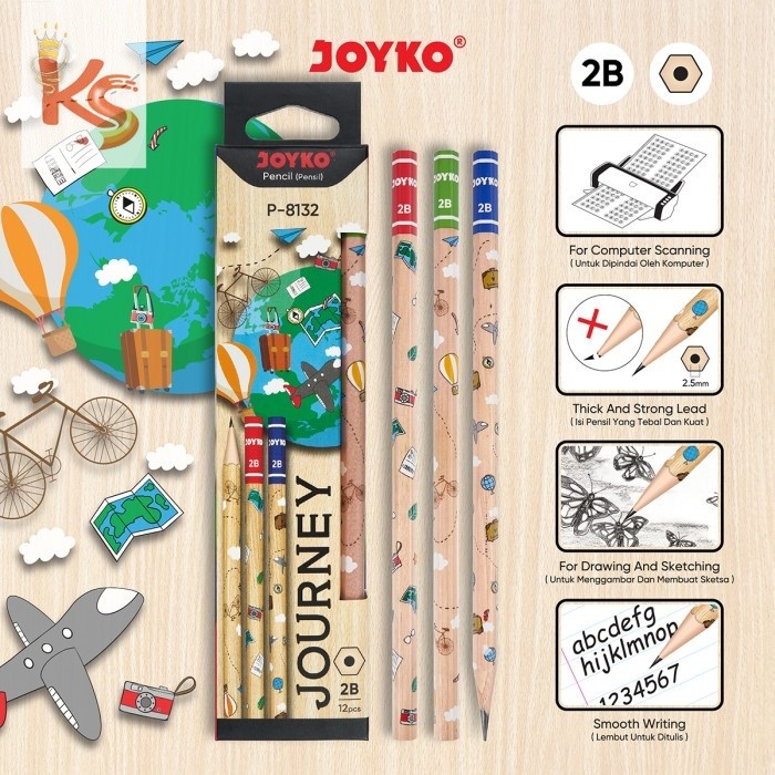 

(KS) Pensil 2B Pencil Joyko 1 Box 12 Pcs Gambar Journey ( P-8132 )