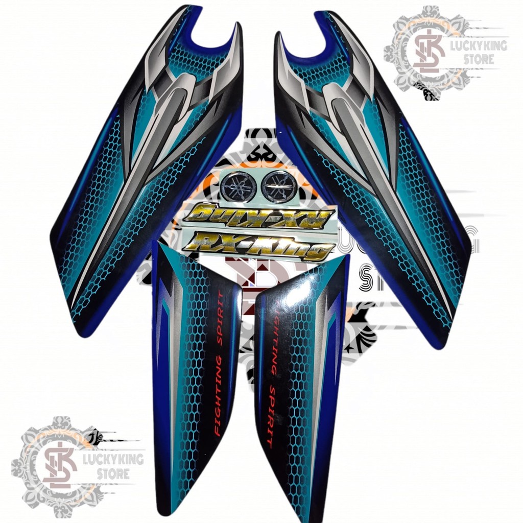 STRIPING STICKER RX KING 2007 BIRU COD SELURUH INDONESIA