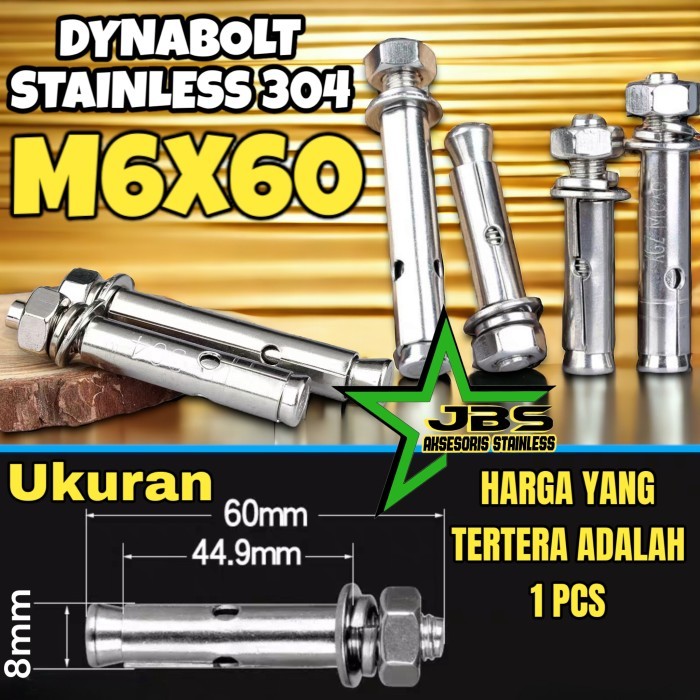 SA99 DYNABOLT/ANCHOR BOLT M6×60 STAINLESS 304
