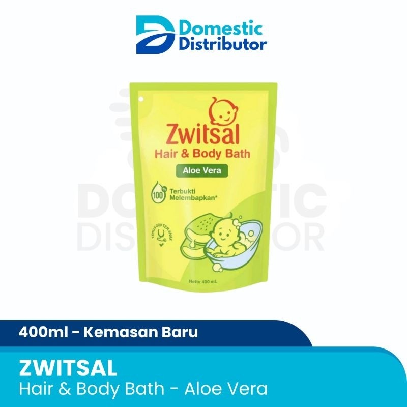 [DISTRIBUTOR] [PAKET 1 PCS]  Zwitsal Baby Bath Hair & Body Aloe Vera 400 ml / Sabun Mandi Bayi Swits