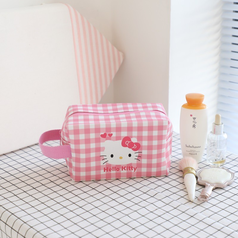 

Sanrio hello kitty cute travel cosmetics storage bag Kuromi student stationery pencil case clutch