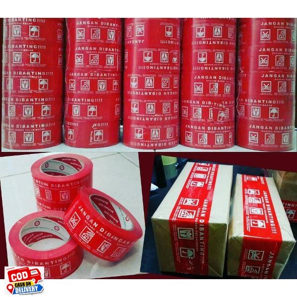 Lakban Fragile jangan di banting daimaru merah