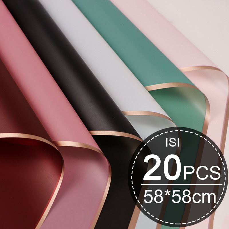 

【20 LEMBAR】Kertas Buket Bunga/Flower Wrapping Paper/List Gold Emas Kertas Buket Bunga/Cellophane Buket Bunga Plastik Packing/Flower Wrapping Buket Bunga Kertas