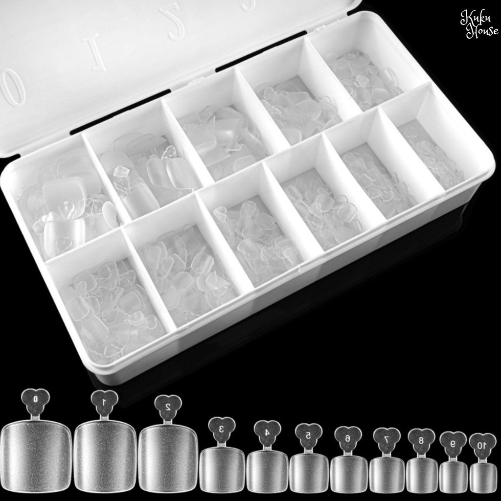 Kuku Palsu Kaki Soft Gel Tips Extension Nail Art Box Nail Polish toe nails TOOTIE