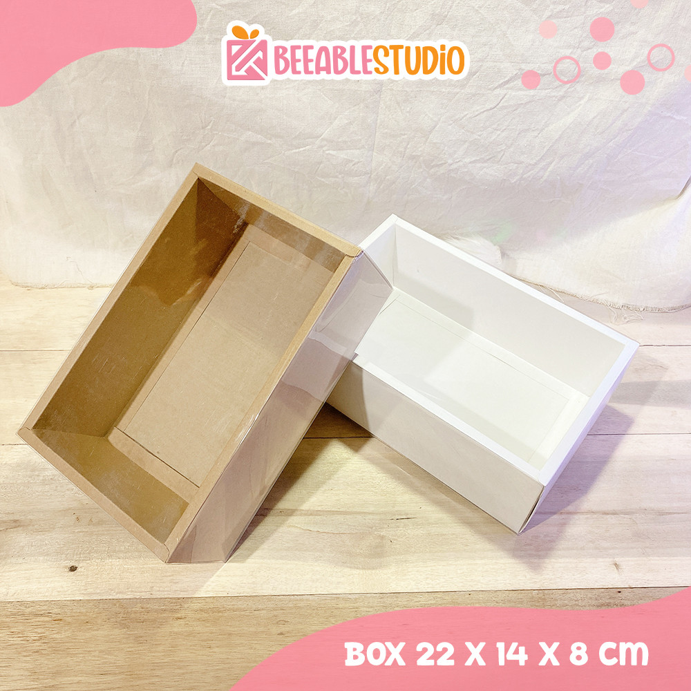 

Box Selop 22x14x8cm Kemasan Souvernir Bahan Craft Tutup Mika