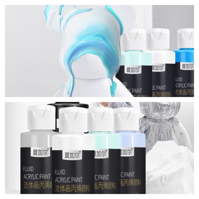 

60ml Fluid Acrylic Paint Creative Fluid Bear DIY Hand Painting Liquid Cell Colorful Pigment