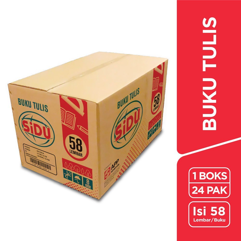 

[BMS Stationery Tangerang] SiDU Buku Tulis 58 Lembar 1 Boks = 24 pak - SDU EB 58 BOX