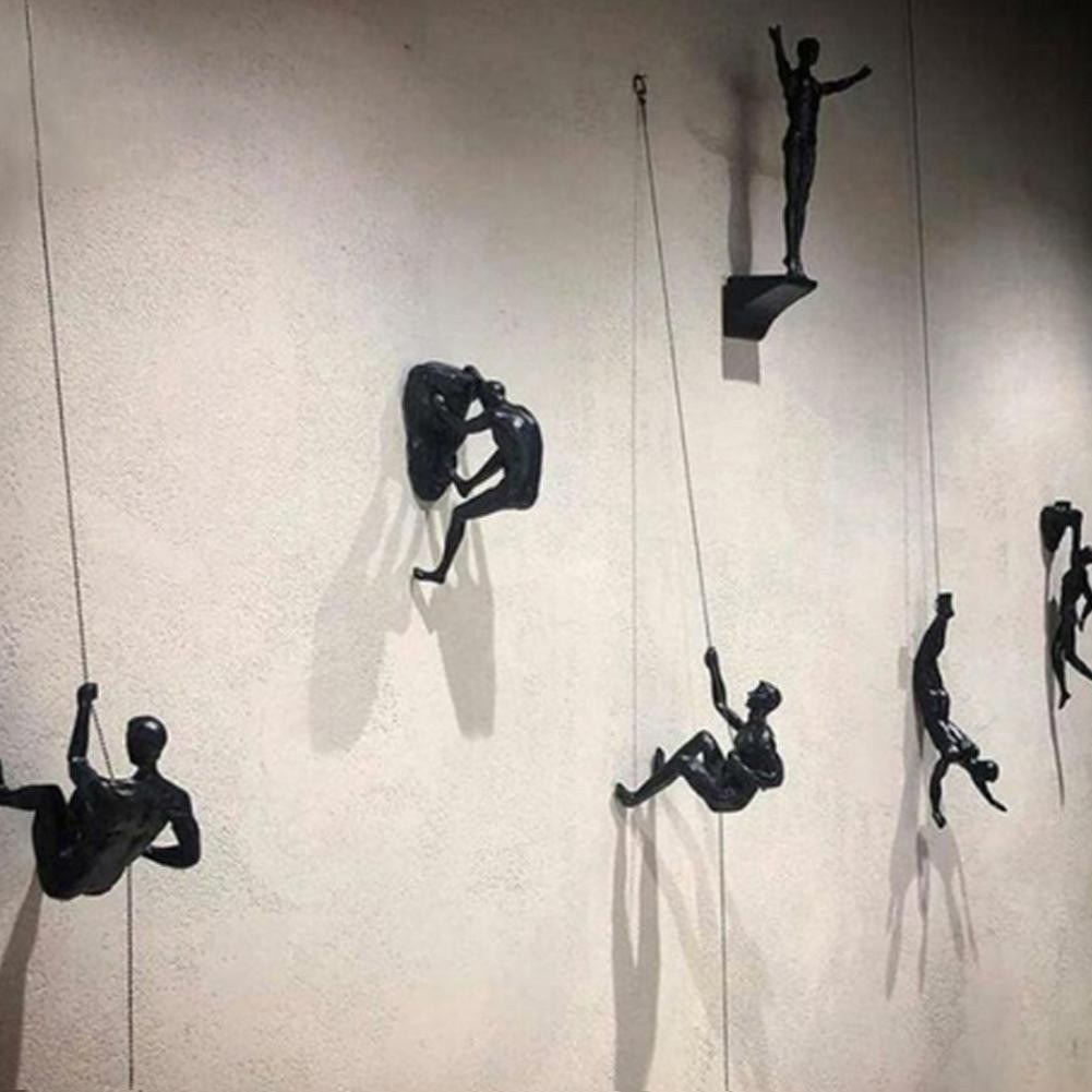 

Athlete Rock Climbing Man Resin Background Wall Hanging Decoration Sculpture Statue Figures Present Decor Retro New 2023