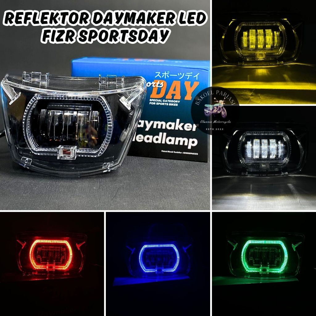 REFLEKTOR DAYMAKER FIZR LED RING LED RGB SPORTSDAY HEADLAMP LAMPU DEPAN F1ZR IMPORT