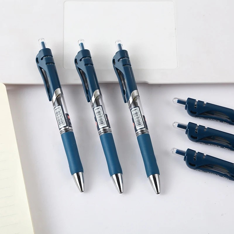 

0.5mm Bullet Head Simple Press Type Doctor's Prescription Gel Pen Dark Blue Ink Hospital Signature Pens Office Stationery Supply