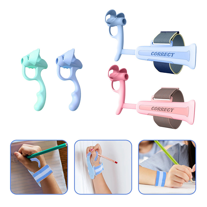 

1 Pasang 5 Finger Pencil Grip untuk anak-anak Prasekolah Pensil Pemegang Postur Koreksi Penulisan Alat Bantu Dengan Kotak