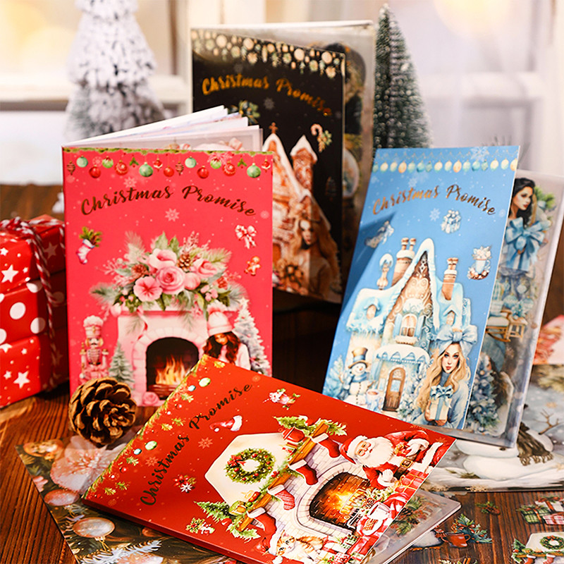 

30 Pcs Christmas Themed Decorative Stickers For Scrapbooking Junk Journal Kit Album Planners Diary School Stationery supplies