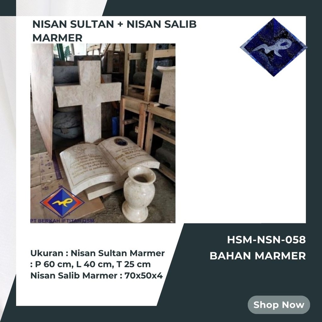 Nisan Sultan + Nisan Salib Marmer