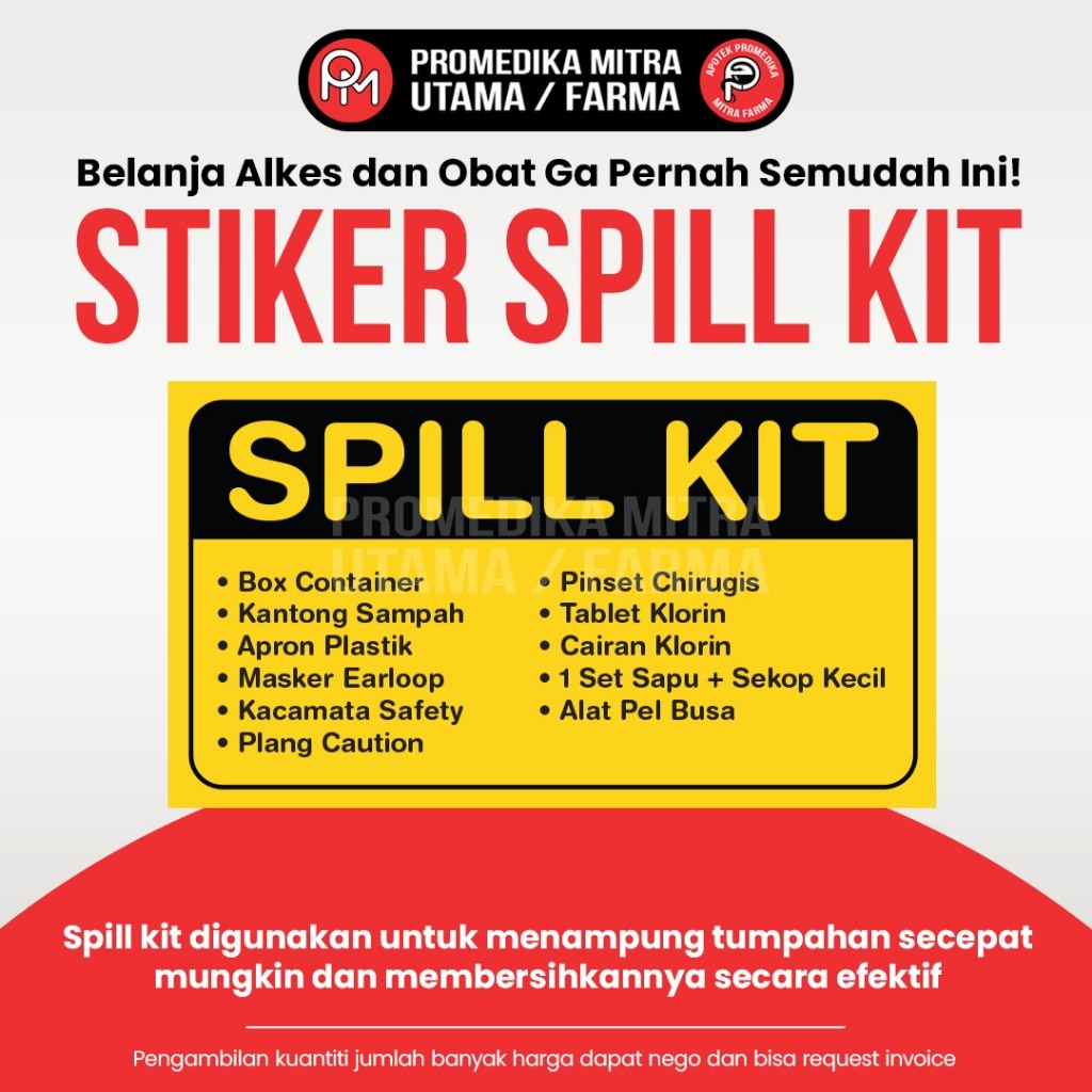 

Sticker Spill Kit / Spill Kit Medis Untuk Penanganan Tumpahan