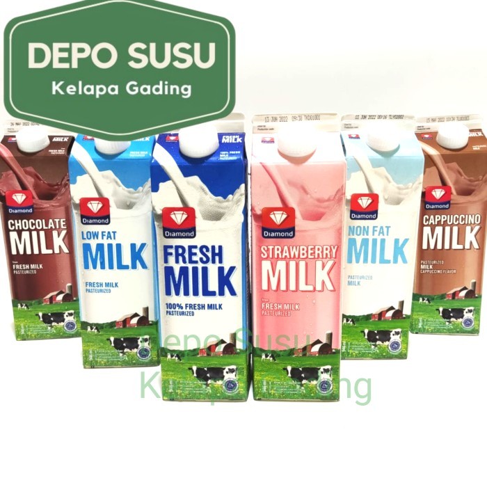 

PROMO!!! Susu Diamond Coklat / Strawberry / non fat 1lt | fresh milk segar 1 lt - Fresh Mil Putih