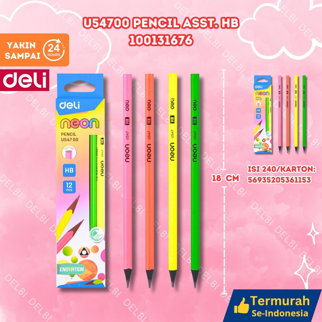 

DELI - PENCIL / PENSIL DELI HB NEON U54700 U54700 Pencil ASST. HB