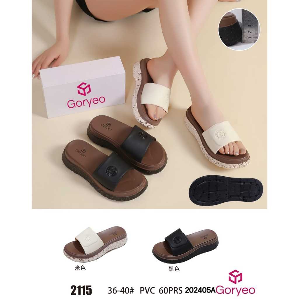 Harley Flat Shoe /Sandal Slop Hak Tinggi/ Sandal Wanita/ Sandal Wanita Tinggi 5-6cm/ Sandal Antislip