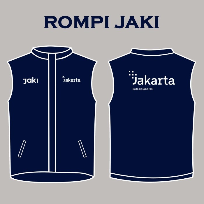 Vest Rompi Jakarta kota kolaborasi warna biru dongker - L, JKT
