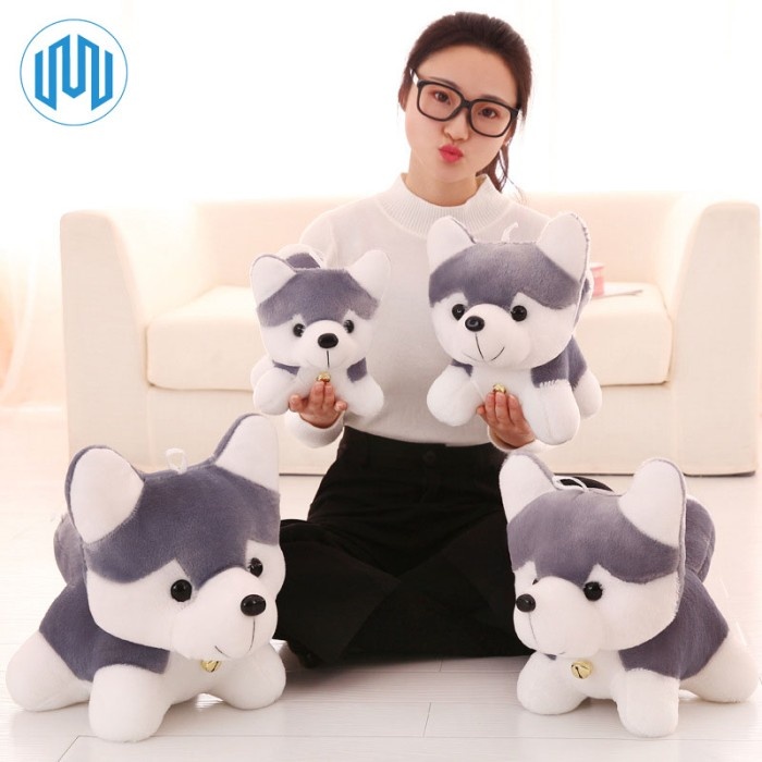 Boneka Husky Anjing Serigala Imut Kristal Super Lembut Kado Pacar Anak