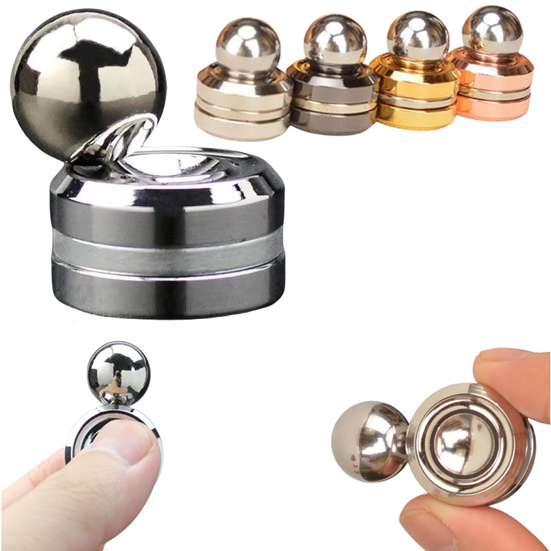 Stress Relief Metal Fidget Toy Decompression Hypnosis Rotary Gyro Fingertip Toy Kinetic Round Spinne