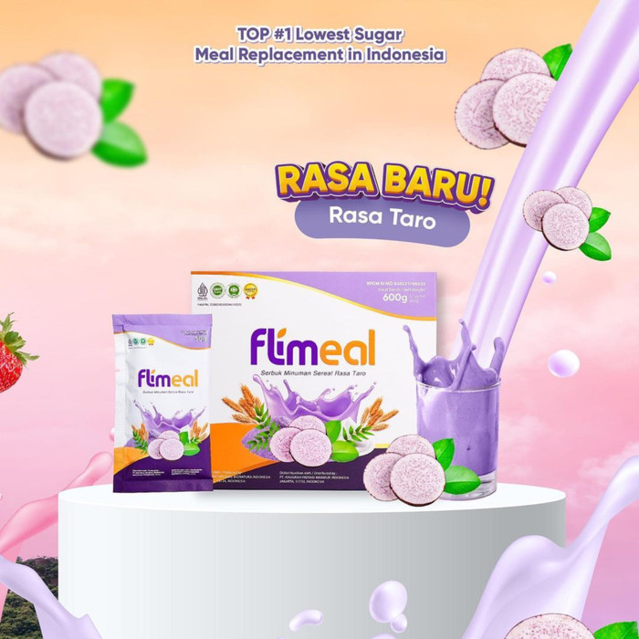 

Flimeal Minuman Sereal Rasa Taro 1 box Isi 12 pcs