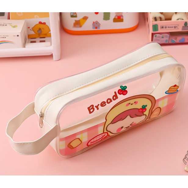 

[BEST] Dompet pensil sweetheart girl Tempat pensil lucu - bread cream