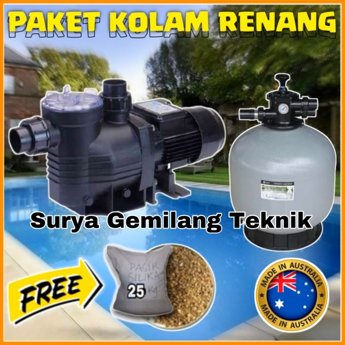Pompa Air Kolam Renang Waterco Supatuf 100 1HP Sand Filter Emaux V500