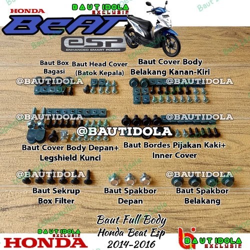 Baut Full Set Body Honda Beat Esp 2014-2016