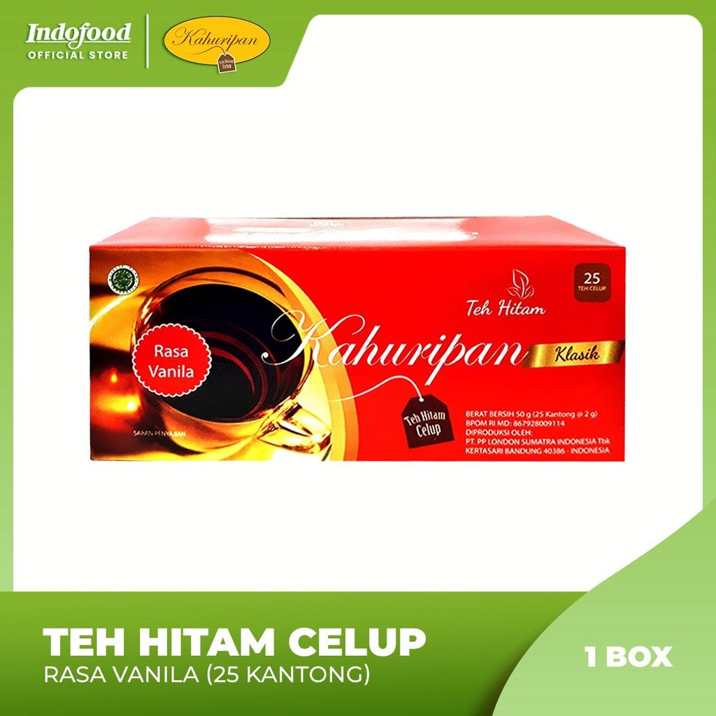 

Teh Kahuripan - Teh Hitam Celup rasa Vanilla (1 kotak isi 25 kantong teh)