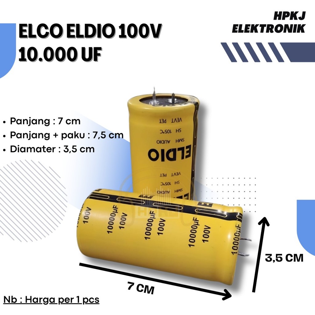 ELCO ELDIO 10000uf 100v eldio elco 10000 100 volt eldio 10000 mikro 100 v