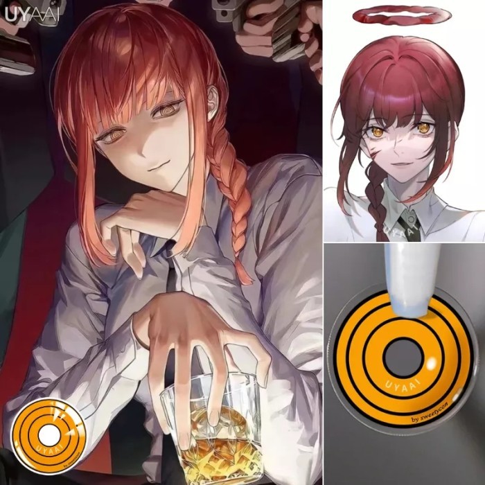 ✨WY.SY✨ -TERBARU DS  Softlens Lensa Kontak Karakter Cosplay Halloween Makima - Hitam