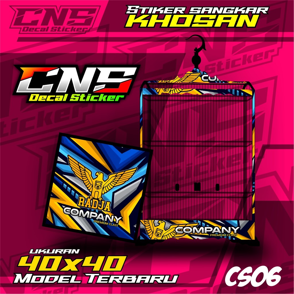 Stiker Decal Sangkar kosan /khosan ukuran 40x40 Sangkar Burung