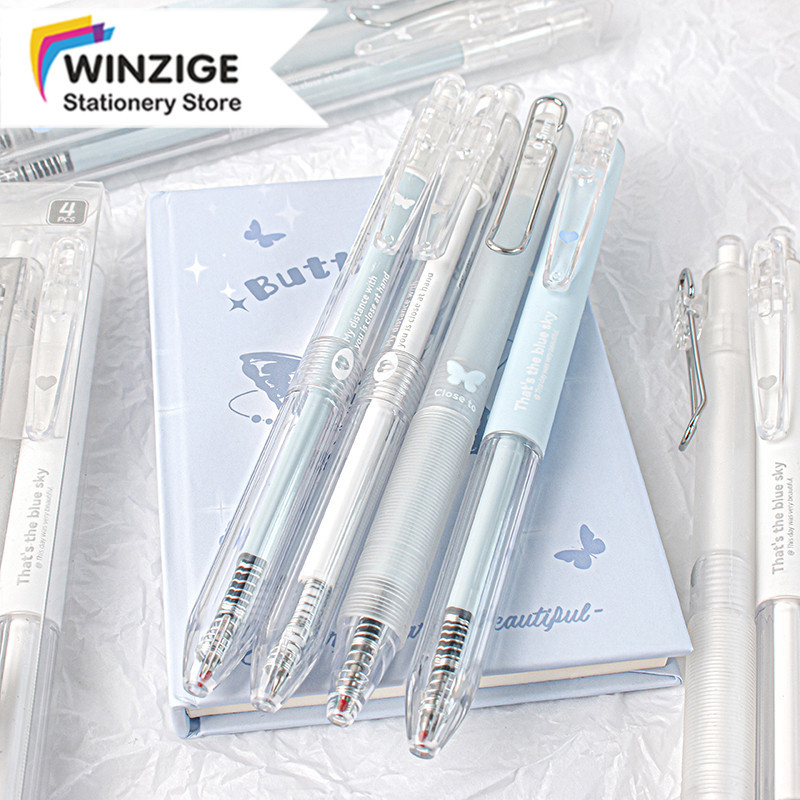 

Winzige 4pcs pulpen gel set 0.5mm pena pen lucu pulpen aesthetic gel pen pulpen 1 pack mekanik pulpen tinta hitam alat tulis stationery bulpen bolpen