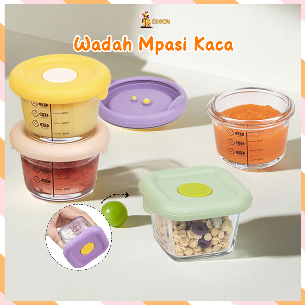 Edden Food Container Kaca Wadah Mpasi Baby Food Container Mpasi Kaca Bpa Free