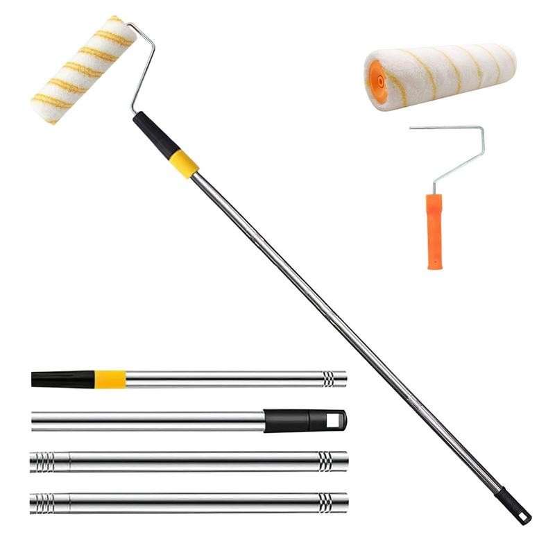 

Paint Roller Brush DurablePainting Decorating Sponge Roller With Stainless Steel Extender Pole For Wall Painting Ceiling