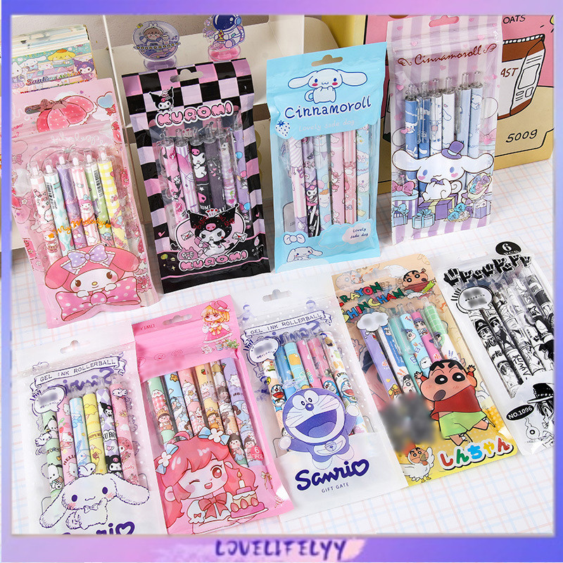 

Press Pen Set Pena Tinta Sanrio Gel Lucu Pena Tinta Kartun Gadis Kartun Hati Tinta Gel Hitam
